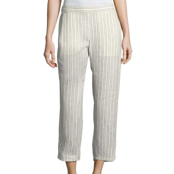 Theory
Thorina Narrow Striped Linen Pants, White - Picture 3 of 6